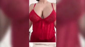 Angie Varona Red Lingerie Titty Bounce OnlyFans Video Leaked