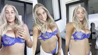 Salah Brooks Nude Blue Lingerie Tease OnlyFans Video Leaked