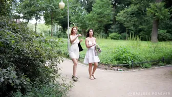 Bralessforever Flashing Emma and Lana Lane Picnic In The Park