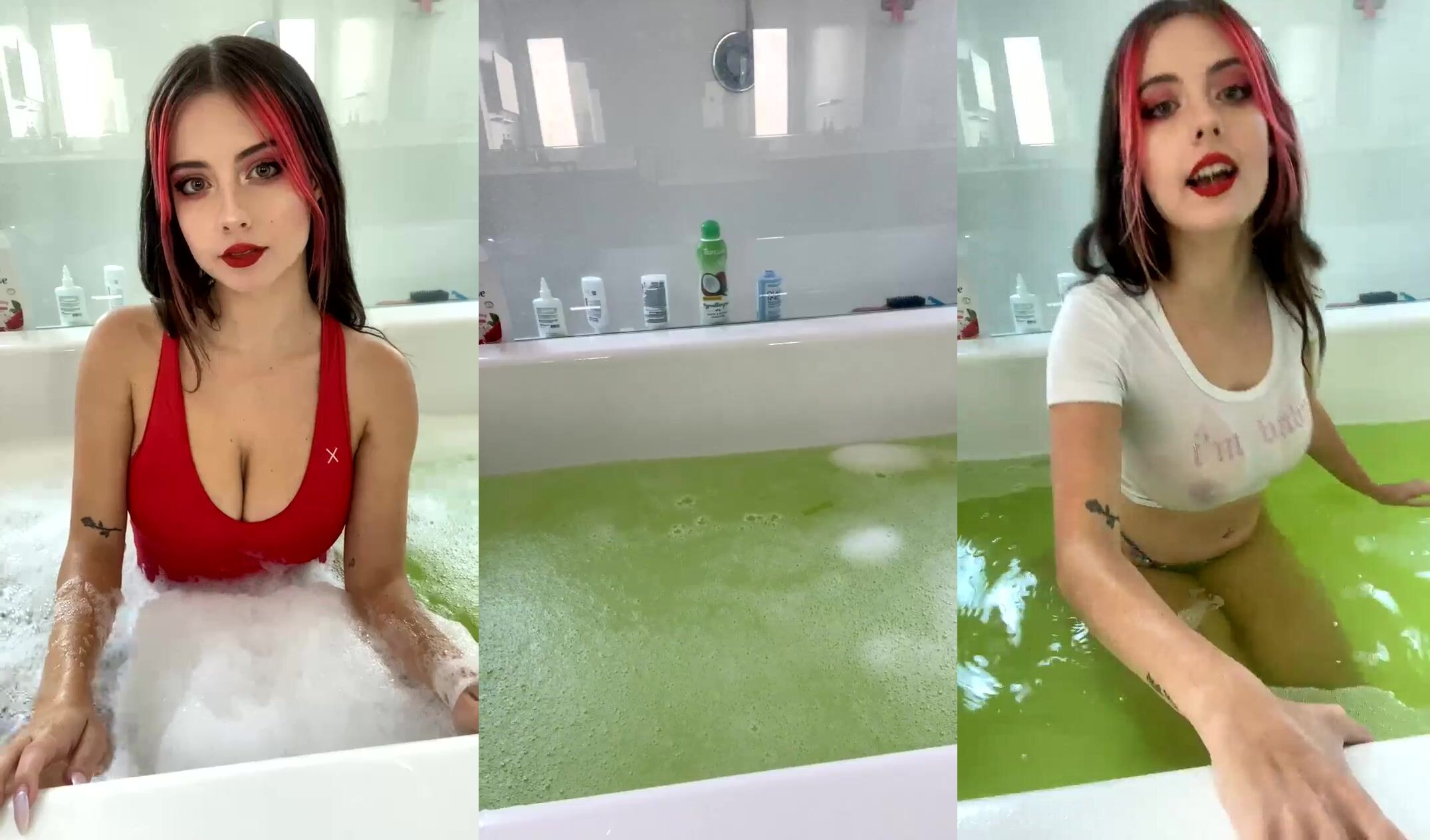 Burch Twins Nude See Through T Shirt Bathtub Video Leaked