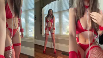 Christina Khalil Sexy Red Bikini Christmas PPV Video Leaked