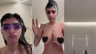 Mia Khalifa Nudes Post Shower Livestream Video Leaked