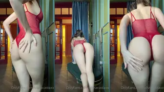 Olivia Casta Nude Red Lingerie Strip OnlyFans Video Leaked