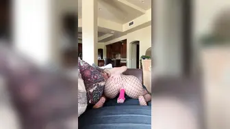 Vega Thompson Onlyfans Strip To Fishnet Pink Dildo Ride Video Leaked