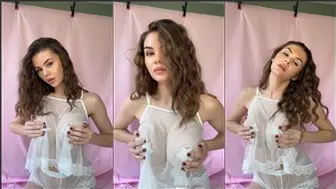 Ashley Tervort Seducing With Her Boobs In See Through Leaked Onlyfans Video
