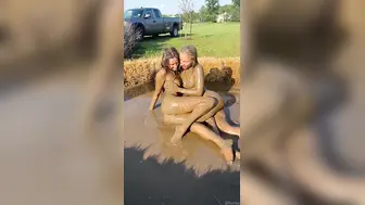 Anya Matusevich & Livinia Roberts Strip And Lesbian Wrestle In The Mud POV Video Leak