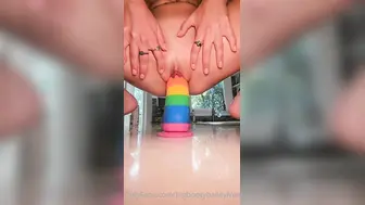 BigBootyBailey Riding Her Big Rainbow Dildo Onlyfans Solo Sex Tape Leaked