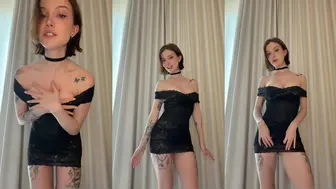 Dainty Wilder Teasing Trying On Tight Dress