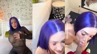 Minitinah Blowjob And Titjob In Her Purple Hair