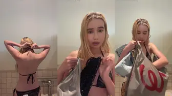 Lil Tay sexy bikini fitting with small tits onlyfans leaked