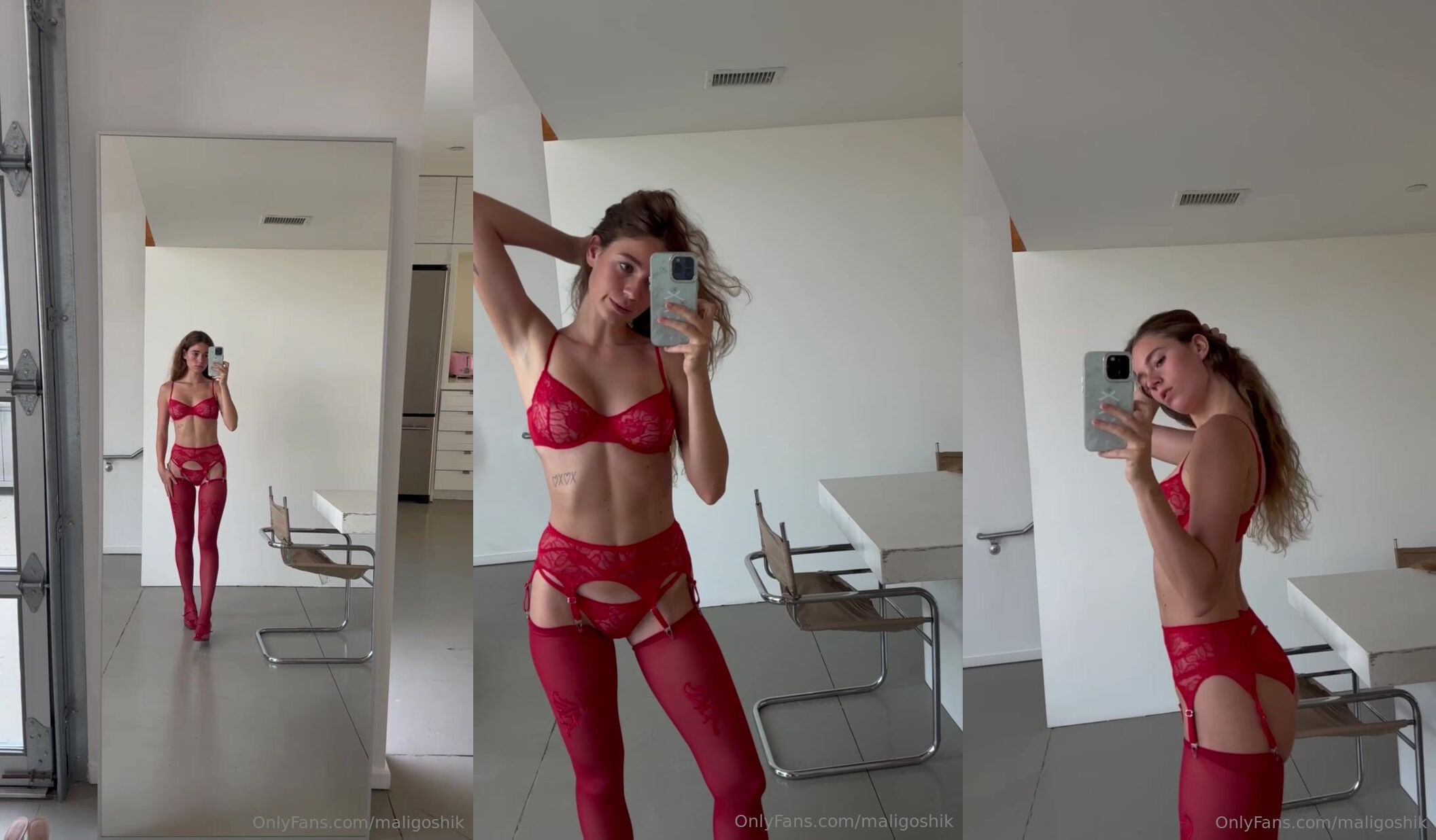Anna Malygon Red Lingerie Stocking Video Leaked