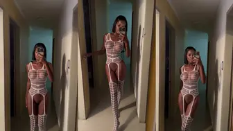 Barbienegra3 Nude White Fishnet OnlyFans Video Leaked
