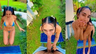 Izzy Green Outside POV Blowjob In Micro Bikini Leaked Video