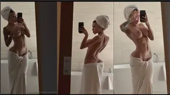 Alena Omovych Topless Filming After Bath Selfie Onlyfans Video Leaked