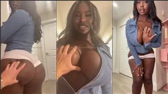 Bimbonique Curvy Ebony Gets Her Tits Pressed Teasing Ass Onlyfans POV Video Leaked