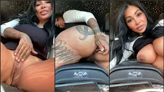 Brittanya Razavi Strips Seducing Tits & Plays With Both Her Holes In Car OF Selfie Leaked