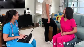 Hailey Rose Threesome Nurse Sextape with Madison Wilde & Max Fills