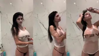 Mia Khalifa Nude Wet Tank Top OnlyFans Video Leaked